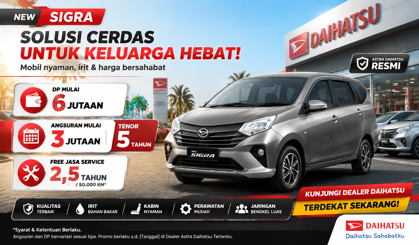 PromoDaihatsu Sigra DP  6 Jutaan Angsuran 3 Jutaan